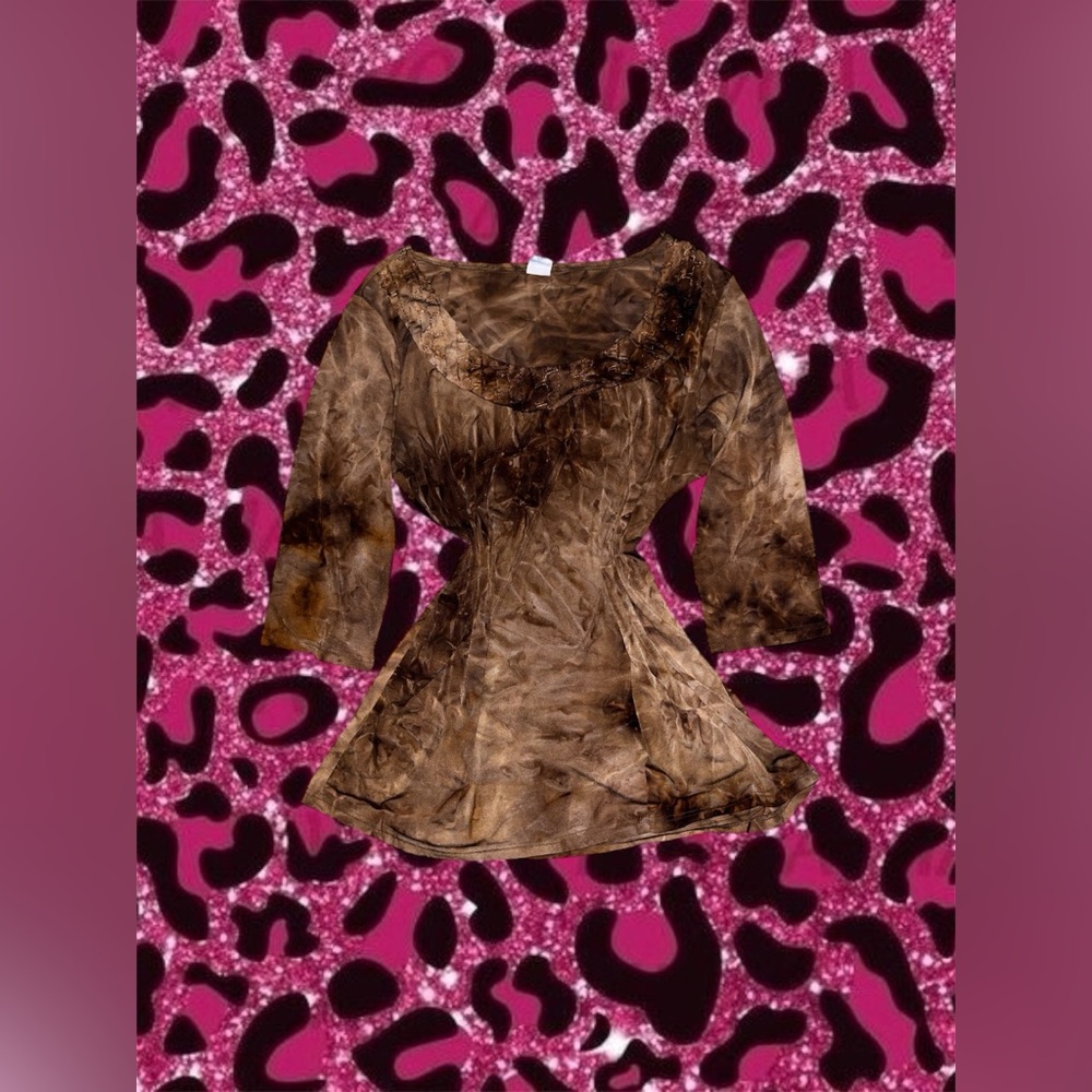 2010s Bobbie brook Brown marble blouse